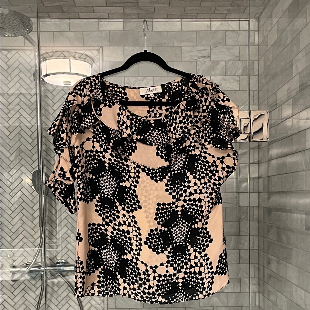 Tibi Black and Tan Women's Blouse